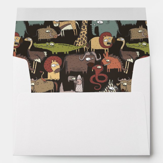 African Animals Pattern Envelope (Back (Bottom))