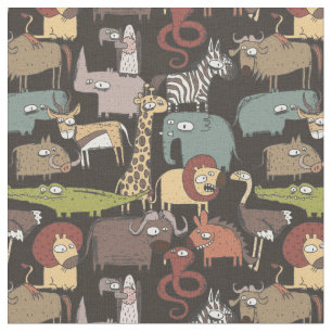 African Animals Pattern Fabric