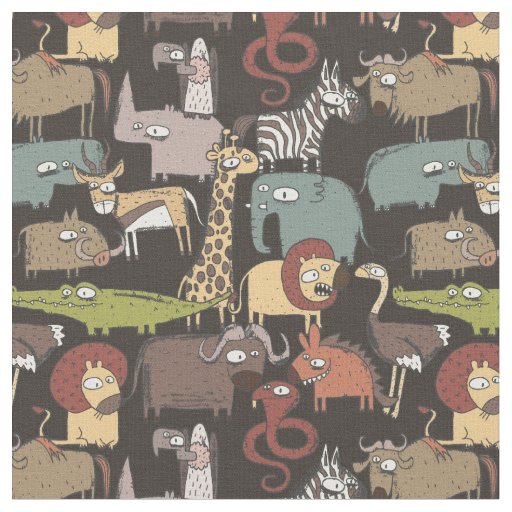 African Animals Pattern Fabric