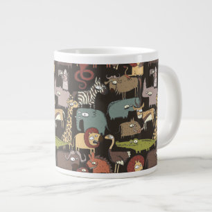 African Animals Pattern Giant Coffee Mug
