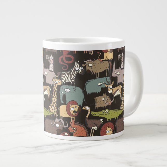 African Animals Pattern Giant Coffee Mug (Front Right)
