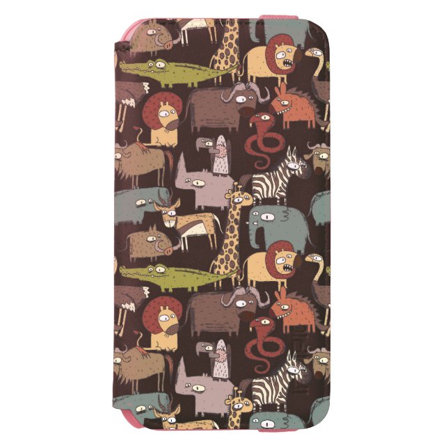 African Animals Pattern Incipio iPhone Wallet Case (Folio Front)