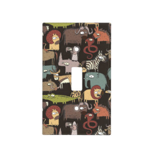 African Animals Pattern Light Switch Cover