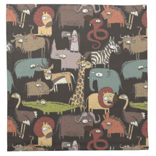 African Animals Pattern Napkin