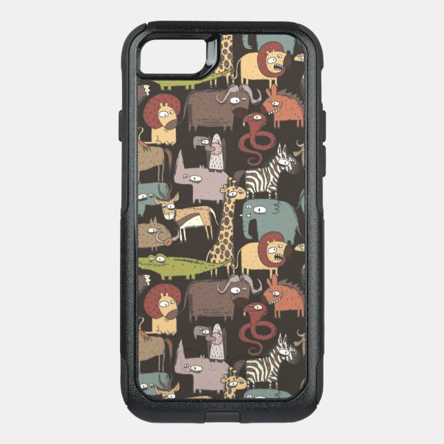 African Animals Pattern Otterbox iPhone Case (Back)