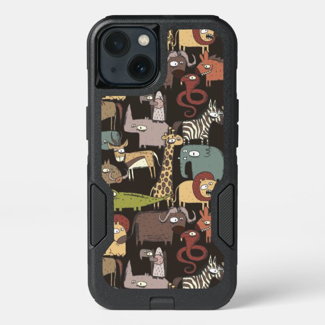 African Animals Pattern Otterbox iPhone Case (Back)