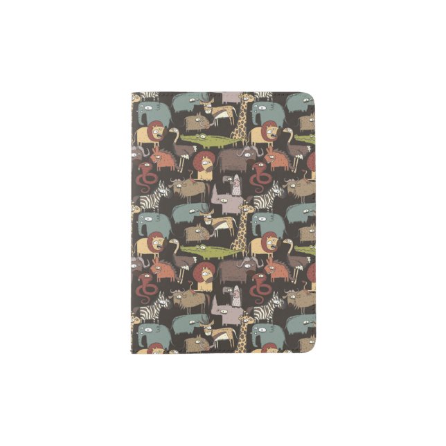 African Animals Pattern Passport Holder (Front)