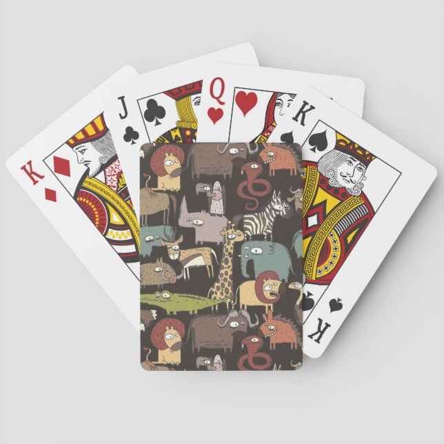 African Animals Pattern Poker Cards (Back)