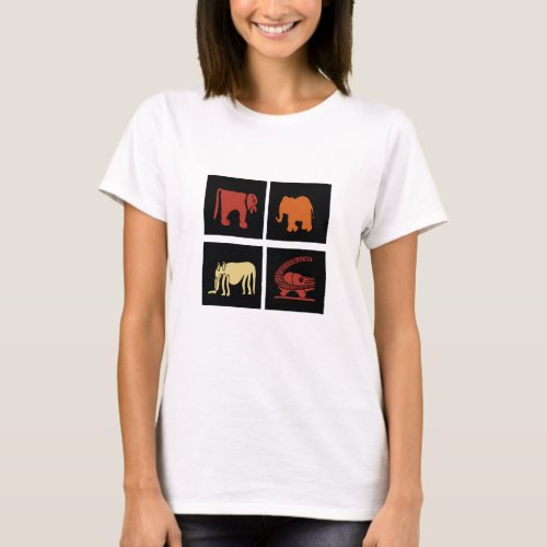 african animals pattern T_Shirt