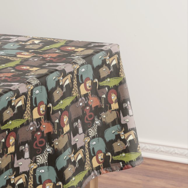 African Animals Pattern Tablecloth (In Situ)