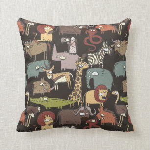 African Animals Pattern Throw Pillow