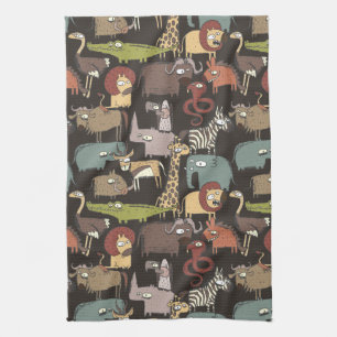 African Animals Pattern Towel