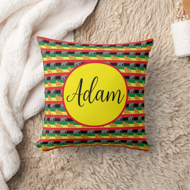 African Animals Personalized Throw pillow (Blanket)
