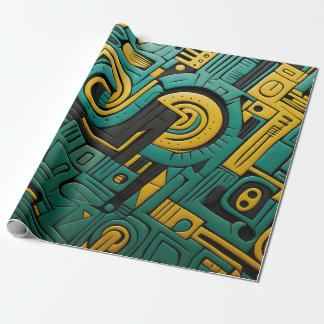 African Ankara Emerald Matrix Wrapping Paper