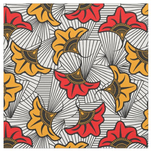 African Ankara Floral Pattern Fabric