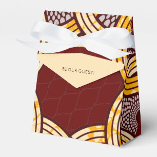 African Ankara Kitenge Gold Floral Favor Boxes