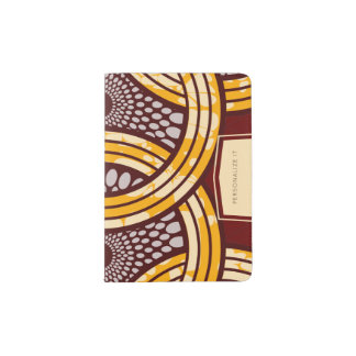 African Ankara Kitenge Gold Passport Holder