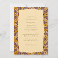 Elegant Multicolor African Kente Cloth K45 Wedding Invitation