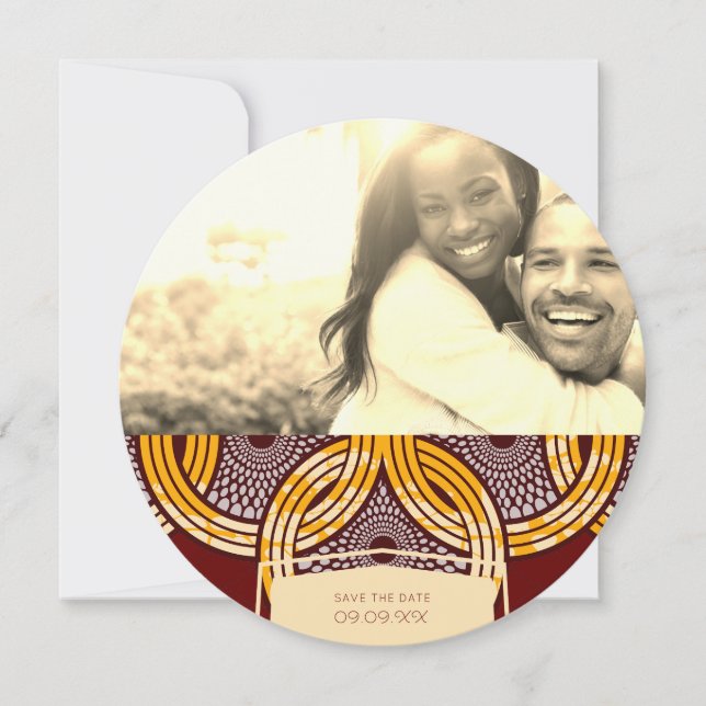 African Ankara Kitenge Save the Date (Front)