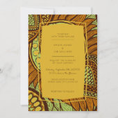 African Ankara Lime Floral Wedding Invitation (Front)