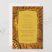 African Ankara Orange Floral Wedding Invitation (Front)