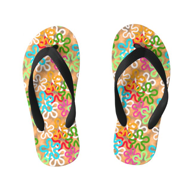 African Ankara Pattern Design  Kid's Flip Flops (Footbed)