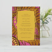 African Ankara Pink Floral Wedding Invitation (Standing Front)
