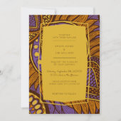 African Ankara Purple Floral Wedding Invitation (Front)