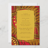 African Ankara Red Floral Wedding Invitation (Front)