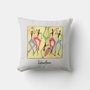 African Art, Acrobatic Dance Throw Pillow