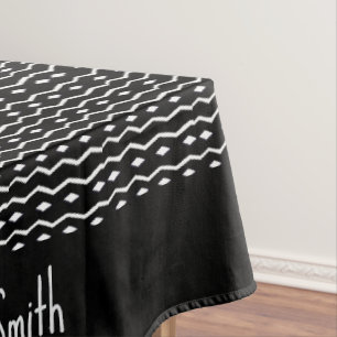 African Art, Awesome black and White Pattern Tablecloth