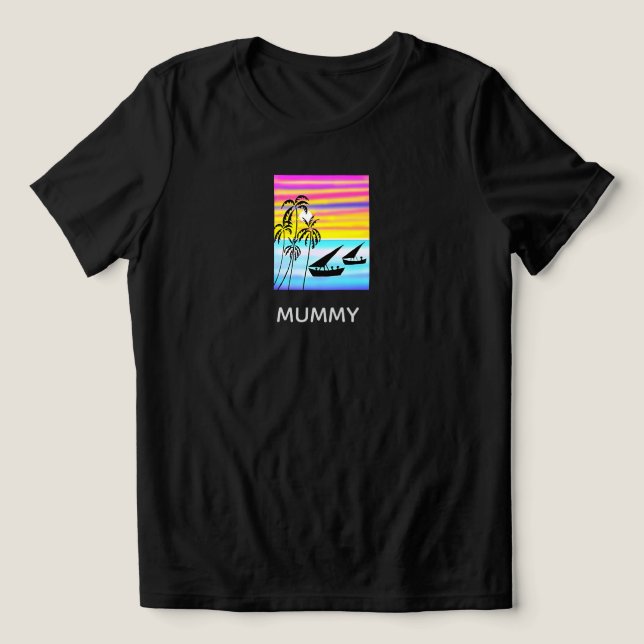 African Art, Awesome Coastal Sailing Mummy T-shirt Tri-Blend Shirt (Design Front)