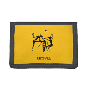 African Art Awesome Silhouette Dancers Tri-fold Wallet