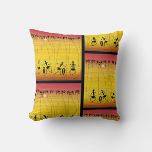 African Art, Awesome Tropical Sunset Throw Pillow