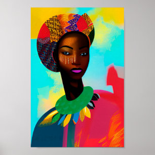 African Art Black Woman Art African American Art Poster