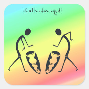 African Art, Celebration of Colors Square Sticker