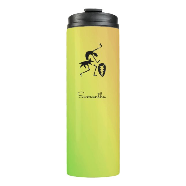African Art, Colorful, Awesome Silhouette Dancer Thermal Tumbler (Front)