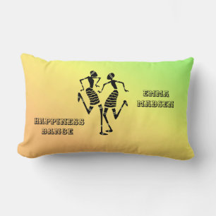 African Art, Colorful Happiness Dance Lumbar Pillow