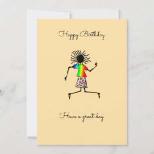 African Art, Cute and Awesome Dancer Birthday Card