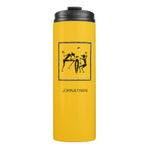 African Art, Cute and Funny Moonlight Dance Thermal Tumbler