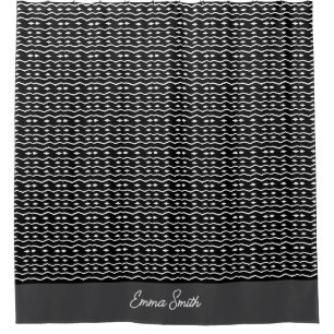 African Art Cute Black and White Pattern Shower Curtain