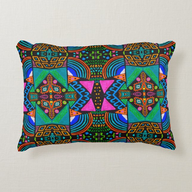African art drawing. Seamless aztec pattern. Chero Accent Pillow (Front)