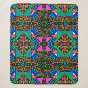 African art drawing. Seamless aztec pattern. Chero Sherpa Blanket