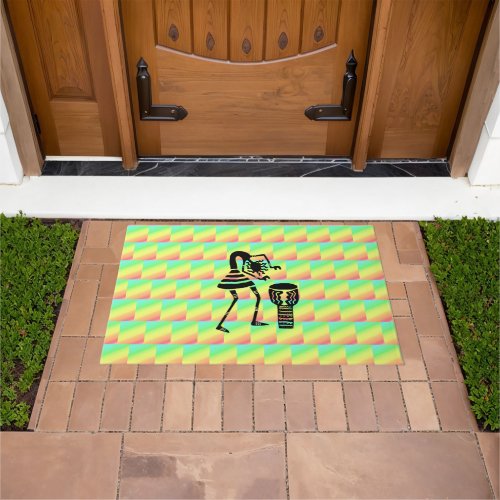 African Art Drum Beat Doormat