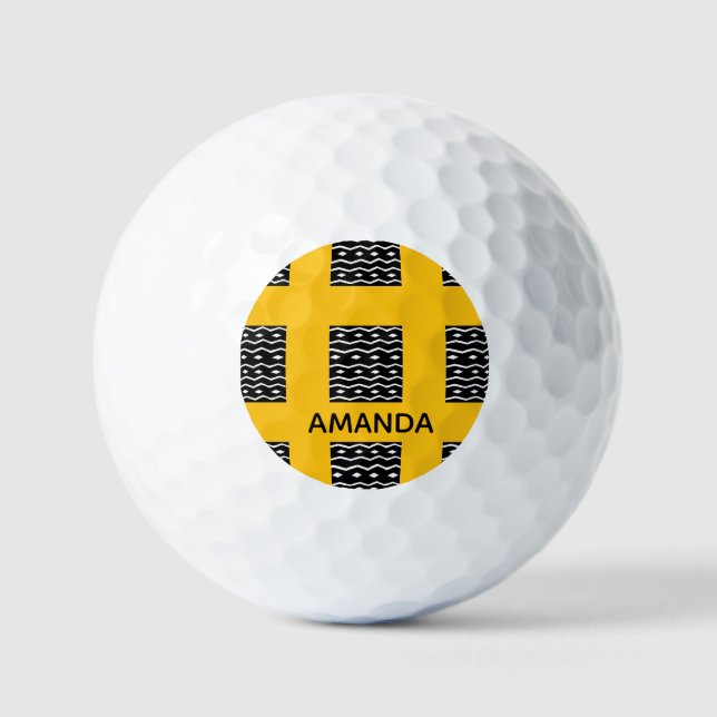African art, Ethnic Pattern Orange Golf Balls (Front)