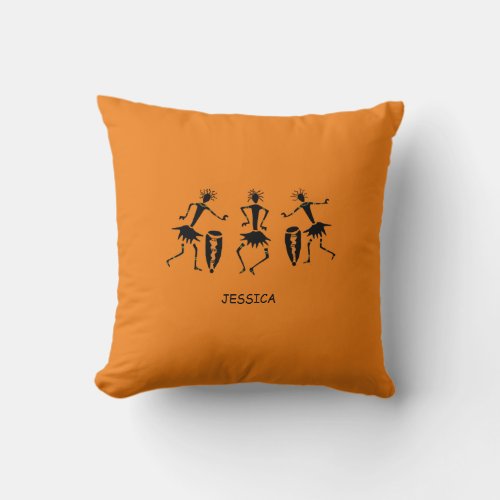 African Art Inspirational Dance Throw Pillow