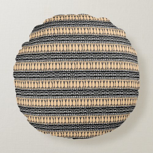 African Art Kenya Traditional Pattern Round Pillow