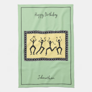 African Art, Let's Party Kitchen Towel
