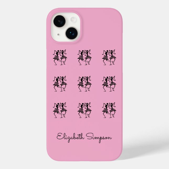 African Art, Monogram, Silhouette Dancers Case-Mate iPhone Case (Back)