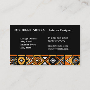 African art pattern business card